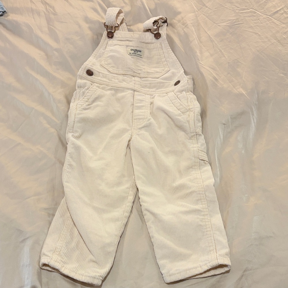 OshKosh B'gosh Cream Corduroy Baby Overalls